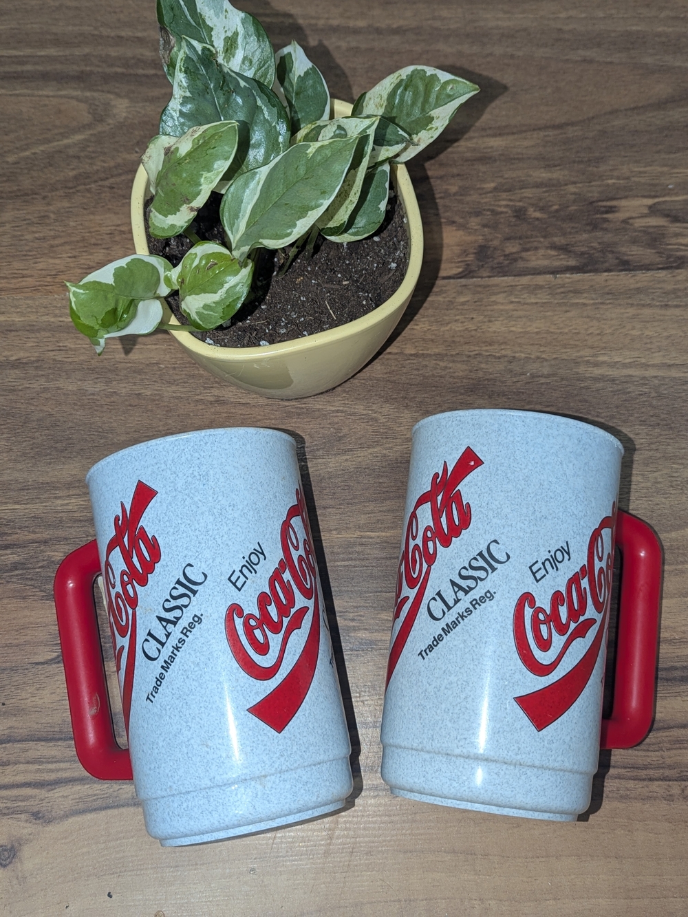 Vintage Coca Cola Classic Mug Coke Pair